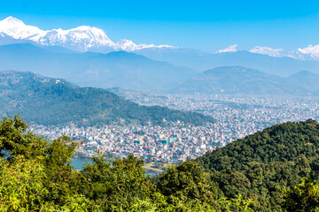 himalaya range at pokhara nepal