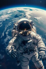 Astronaut Holding a Massive Planet in Space. Generative ai