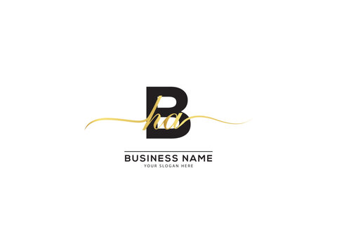 Luxury BHA Logo Design, Premium Bha hba Signature Letter Logo Design For Business