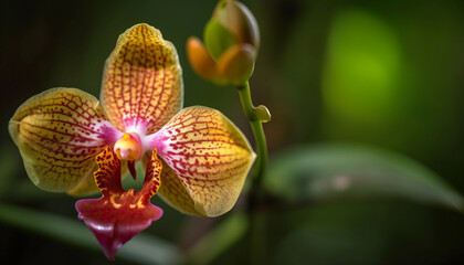 Naklejka na ściany i meble Vibrant moth orchid blossom in tranquil nature generated by AI