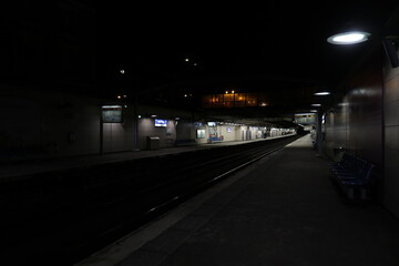 Antony raiway station RER B by night - Hauts-de-Seine - Ile-de-France - France