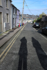 Street view with low sunlight and shadows - Cork city - Ireland