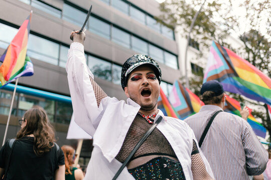 Glam Shiny Officer at Pride