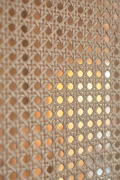Close up of rattan divider