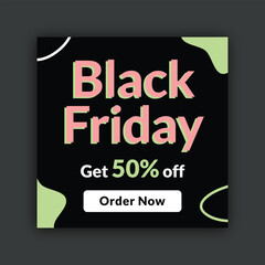 Black Friday sale social media banner template