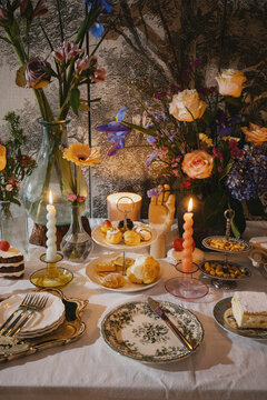 Home decorated birthday dessert table