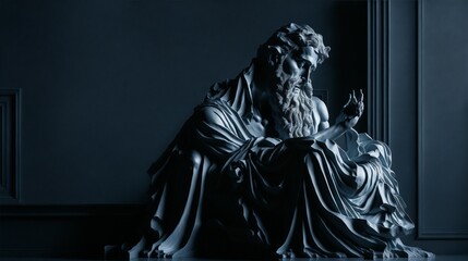 Illustration of Marble Sculpture of a Greek Stoic Philosopher