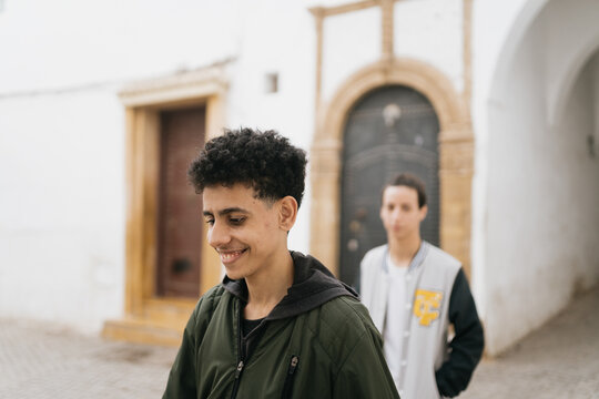Young men walking in the streets