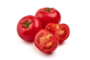 Tomatoes isolated on white background.