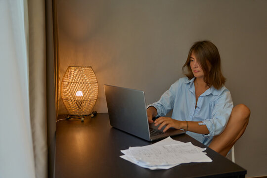 female freelancer working from home