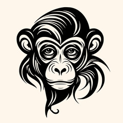 Monkey vector for logo or icon,clip art, drawing Elegant minimalist style,abstract style Illustration	
