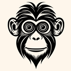 Monkey vector for logo or icon,clip art, drawing Elegant minimalist style,abstract style Illustration	
