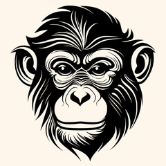 Monkey vector for logo or icon,clip art, drawing Elegant minimalist style,abstract style Illustration	

