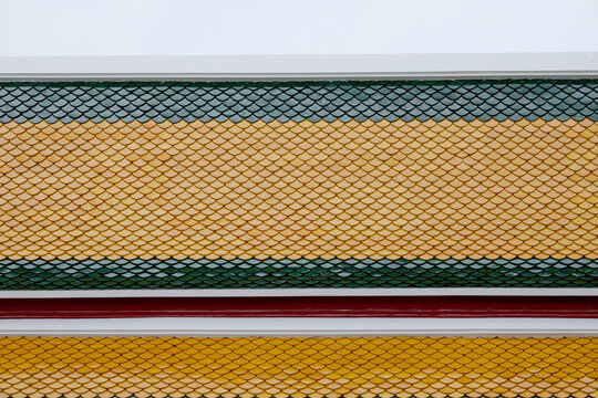 Terracotta tiles of a tradition Thai Temple roof