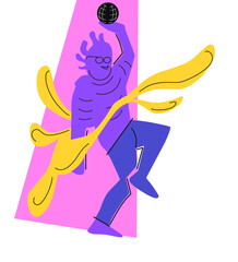 vector, illustration of dancing in a discotheque