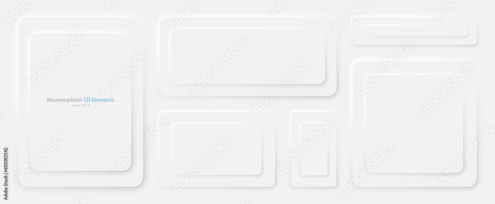 Poster a set of rectangular banners with rounded edges on a white background. user interface elements in th