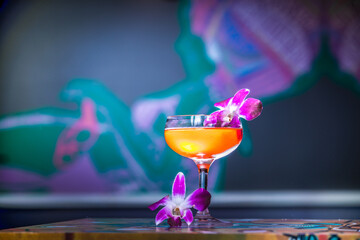 Floral Orange Cocktail