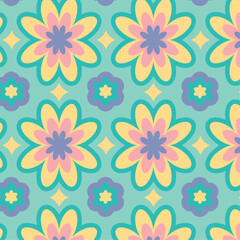 Fototapeta na wymiar seamless pattern with flowers colorful