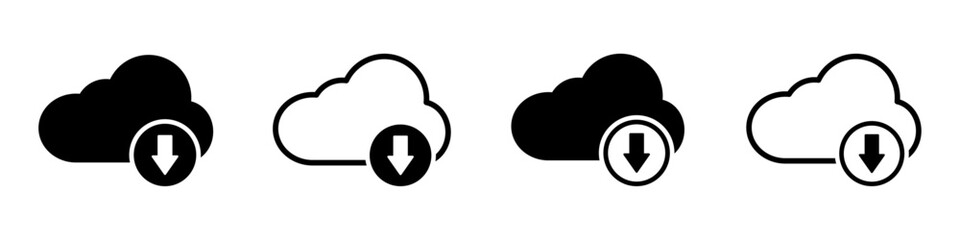 Cloud download vector icons