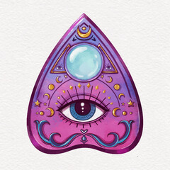 Watercolor ouija board illustration
