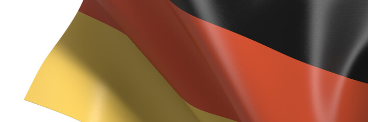 Patriotic atmosphere: German flag against blue sky