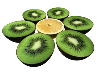 Fototapeta premium 3d rendered illustration of kiwis around a lemon