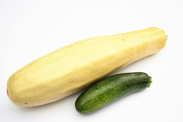 On a photo a vegetable marrow. The photo is isolated