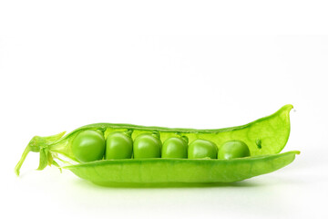 peas isolated on white background macro close up