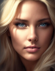 Portrait einer blonden jungen Frau mit langem Haar