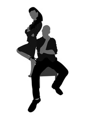 business partners on isolated background