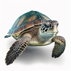 Obraz premium sea turtle in realistic style on white background