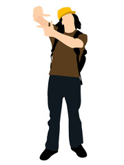 frame by fingers on isolated background