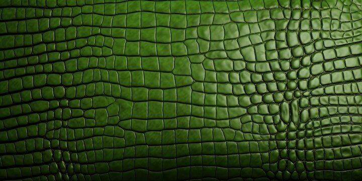 Alligator leather texture in green color. Textured backgrouds and backdrops. Ai Generative illustration