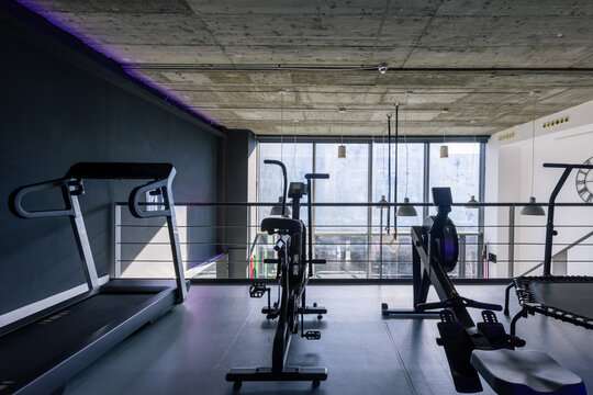 Treadmill, air cycling machine, rowing machine and fitness trampoline