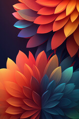 Abstract colorful background with flowers, colorful flower pattern illustration. Generative AI