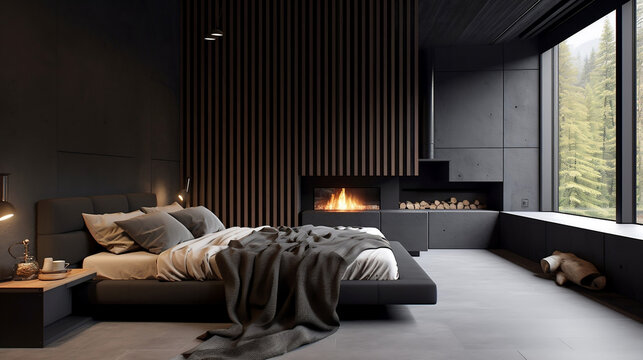 Indulgent Bedroom Retreat for Relaxation in the Dark, generative AI