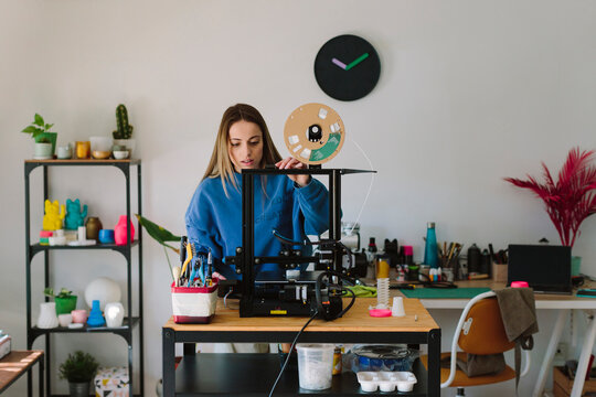Woman working on a workshop
