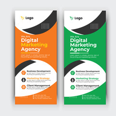 Modern roll up banner, Professional stand banner template design with creative shapes and idea.