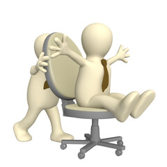 Colleagues who are having a good time at office. Object over white