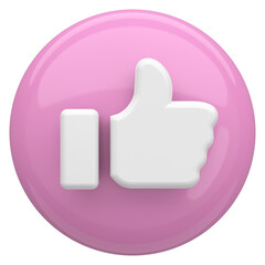 Like button. Like icon. 3D illustration.