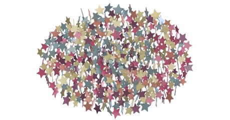 XMAS Stars - Banner with golden decoration. Festive border with falling glitter dust and stars.  png transparent