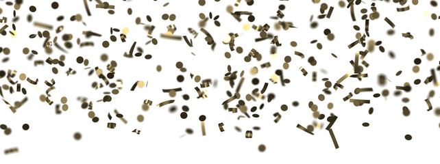Glittering golden confetti png. Glittering golden confetti falls from above on transparent background. Celebrate festivals.