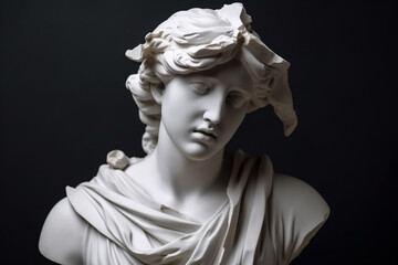Fototapeta na wymiar Bust of broken ancient greek statue. Generative AI