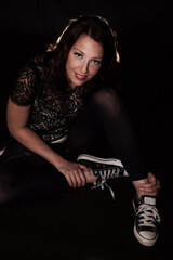 Young attractive brunette caucasian woman lifestyle