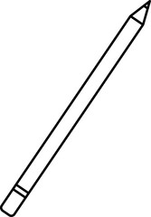 vector linear pencil icon, school and office supplies, back to school, doodle and sketch