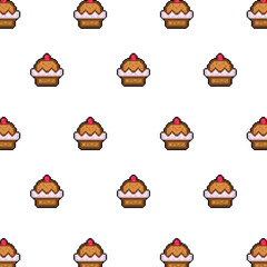 Pattern cake pixel art design background