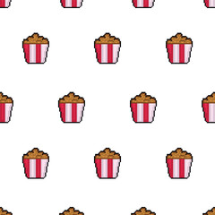 Pattern popcorn pixel art design background
