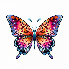 Colorful butterfly in a whitebackground 