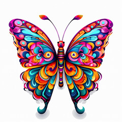 Colorful butterfly in a whitebackground 