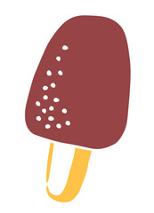Ice Cream drawing hand painted with ink brush. Png clipart isolated on transparent background